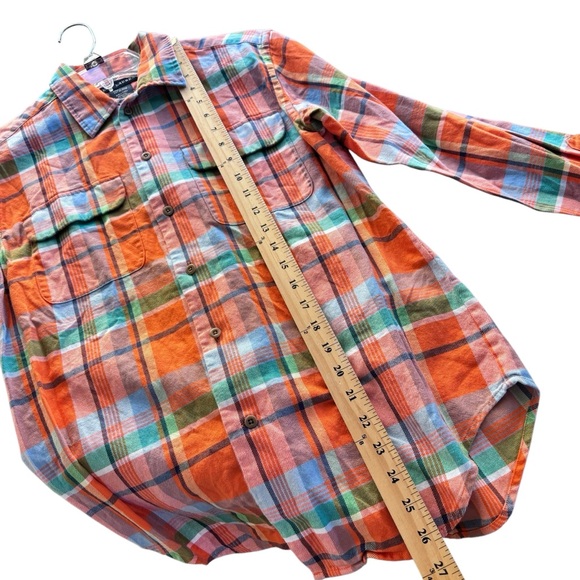 Ralph Lauren Blue Label Orange Flannel Button Down Top Sz 8 - Picture 6 of 9